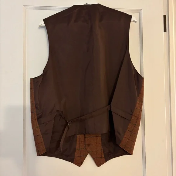 J. Peterman Rust Plaid Vest - Picture 3 of 7